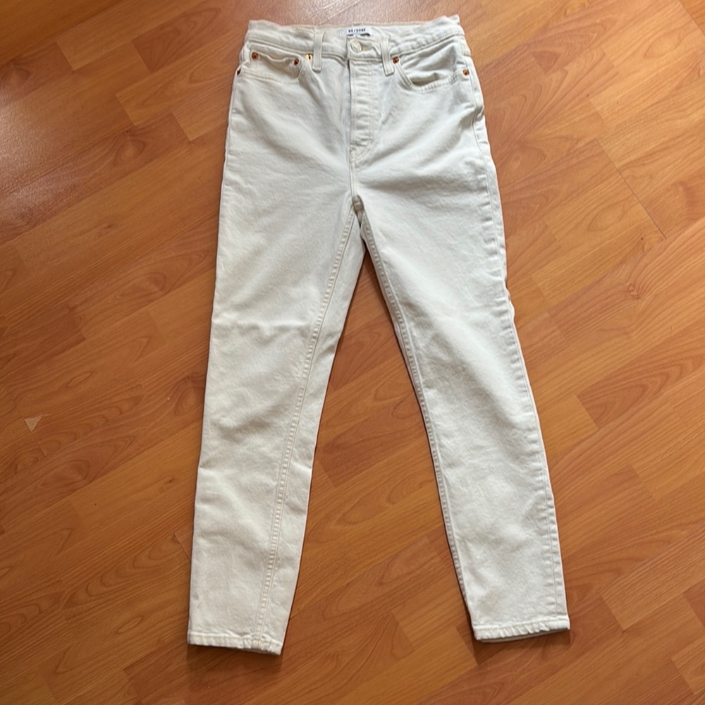 RE/DONE White High-Waisted Jeans